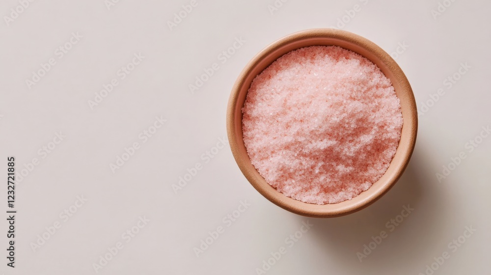 pink himalayan salt in a small wooden bowl pink himalayan salt in a small wooden bowl