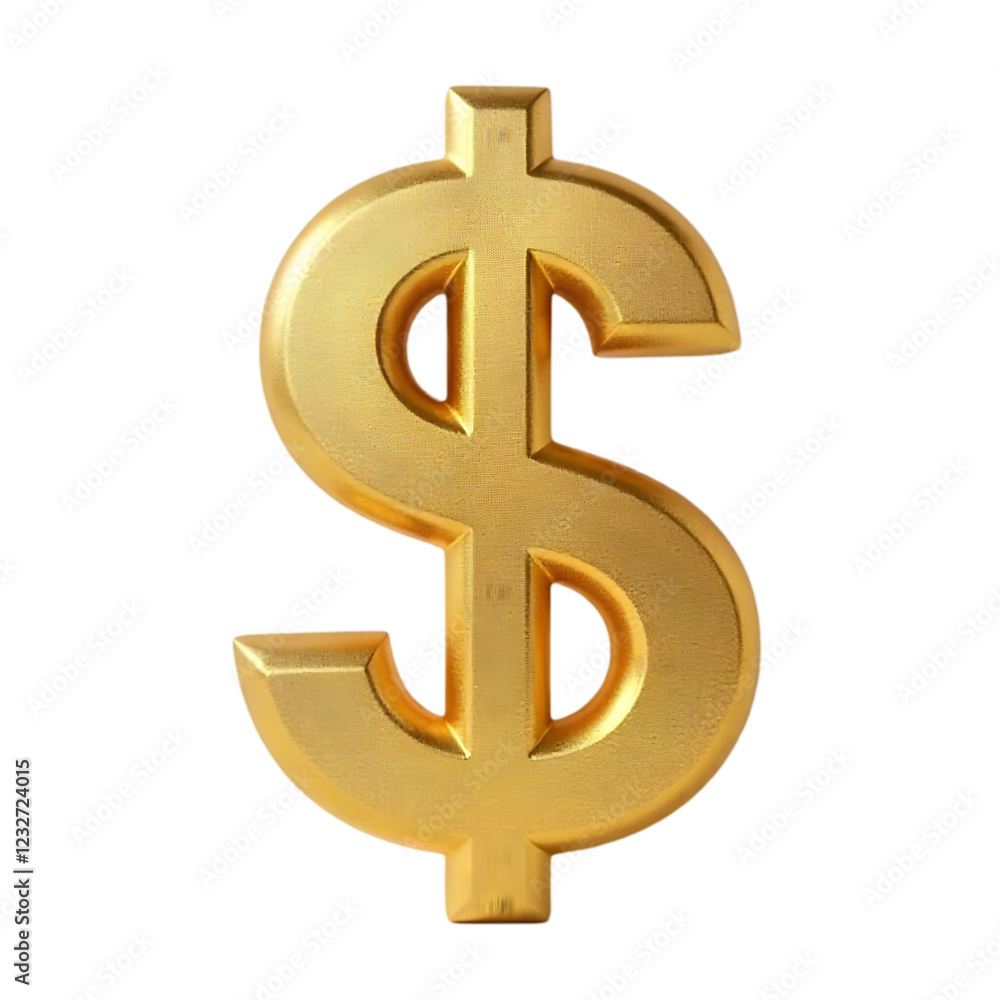 gold dollar symbol 3d isolated on transparent background. png gold dollar symbol 3d isolated on transparent background. png