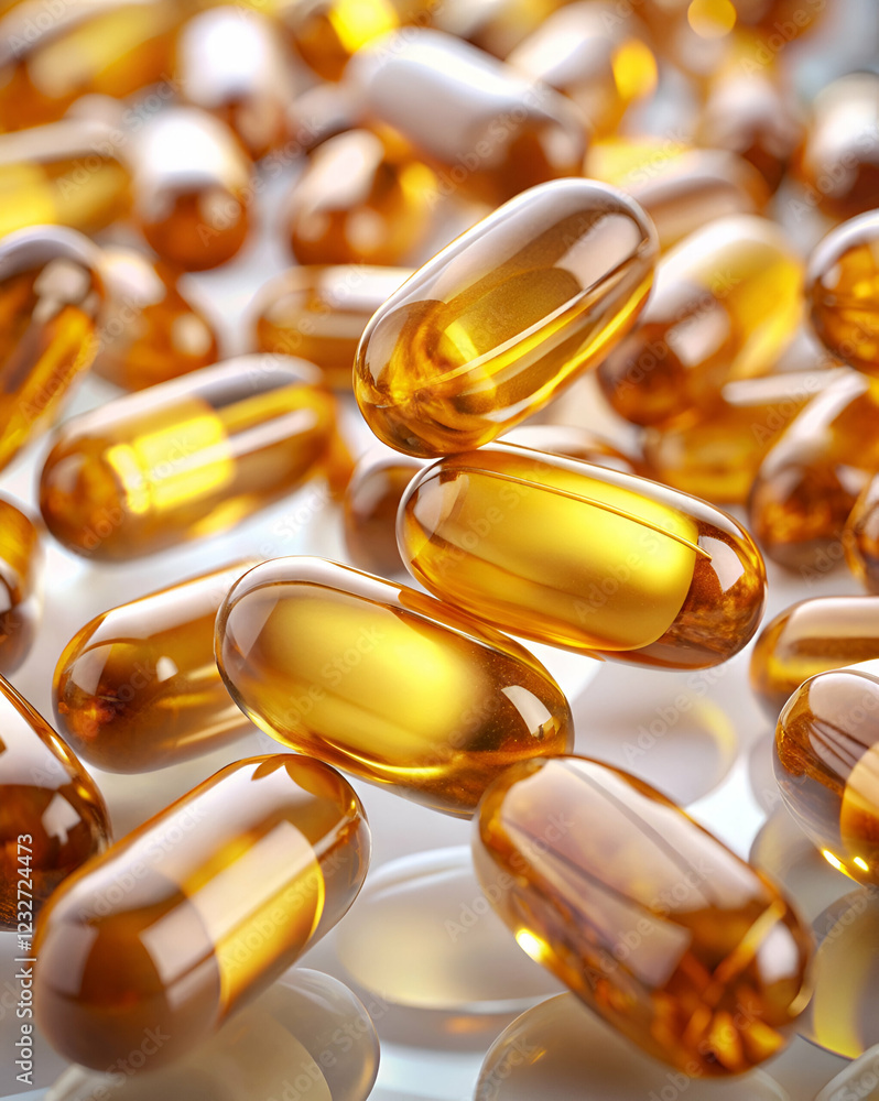 A close-up of shiny, amber-colored capsules scattered on a reflective surface, highlighting their smooth, glossy texture. A close-up of shiny, amber-colored capsules scattered on a reflective surface, highlighting their smooth, glossy texture.