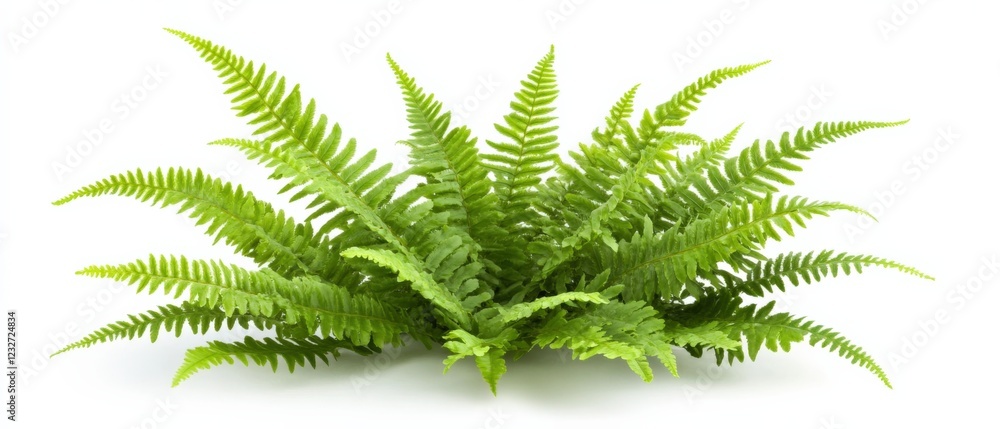 Naklejka premium lush green fern plant isolated on white background