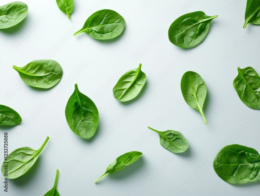 fresh spinach leaves pattern on a light background fresh spinach leaves pattern on a light background