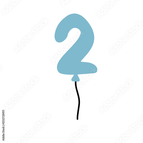 Air ballon digits illustration