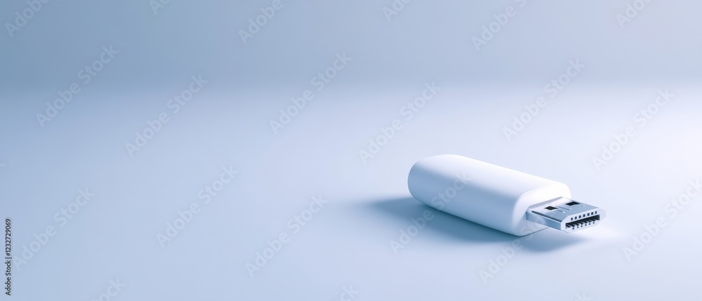 Naklejka premium white hdmi adapter on a light blue background