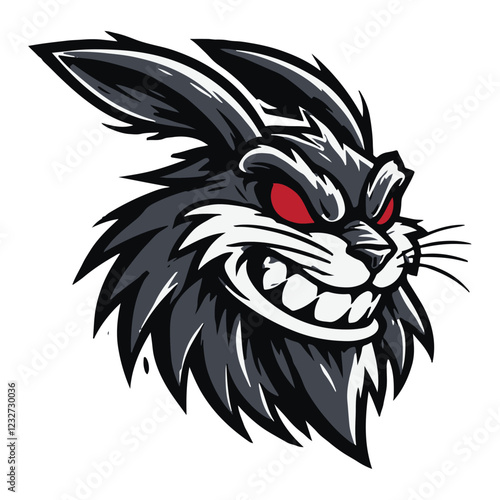 Wallpaper Mural Esport aggressive rabbit  vector logo. aggressive rabbit mascot logo. Torontodigital.ca