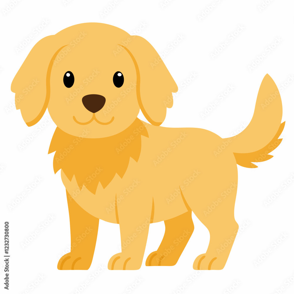 Cute baby Golden Retrieve vector on white background. Cute baby Golden Retrieve vector on white background.