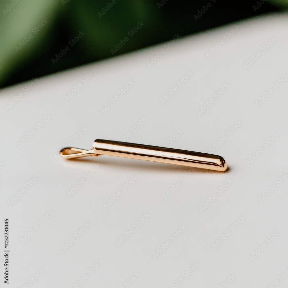 gold minimalistic bobby pin on white background with greenery gold minimalistic bobby pin on white background with greenery