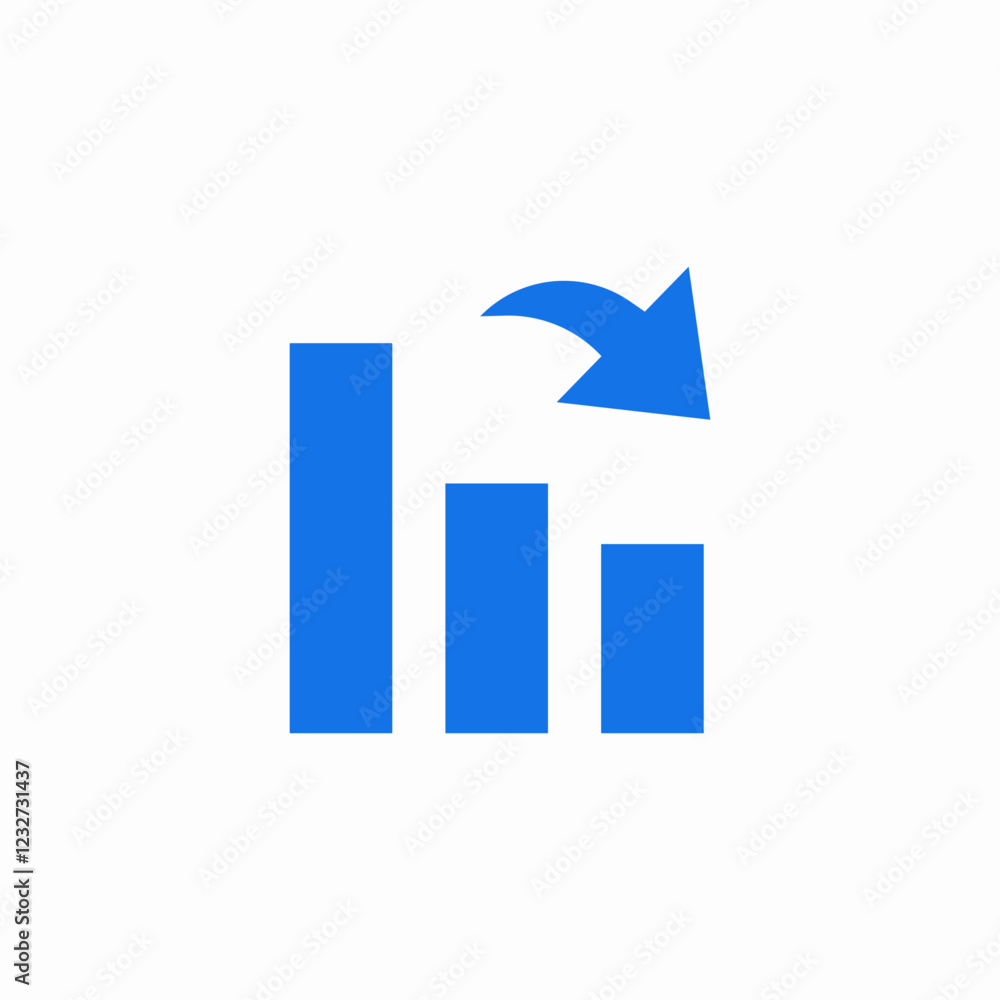 statistics steady fall icon sign vector statistics steady fall icon sign vector