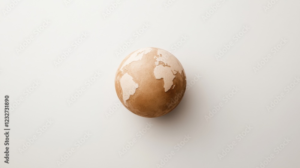 minimal earth globe on white background minimal earth globe on white background