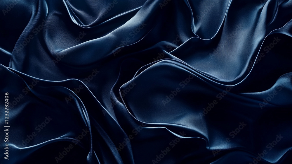 Fototapeta premium Dark blue textured fabric creates a dramatic and elegant backdrop for design projects