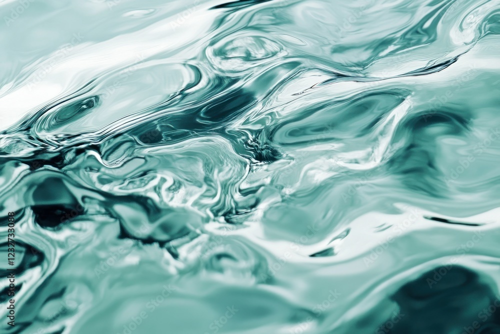 Tranquil Waves of Aqua Water Surface with Smooth Reflections Tranquil Waves of Aqua Water Surface with Smooth Reflections