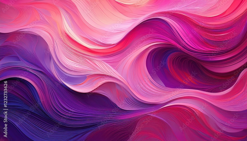 Vibrant Abstract Wave of Pink and Purple Hues, Showcasing a Mesmerizing Design, Echoing the Mystique of an Ethereal Dreamscape Vibrant Abstract Wave of Pink and Purple Hues, Showcasing a Mesmerizing Design, Echoing the Mystique of an Ethereal Dreamscape