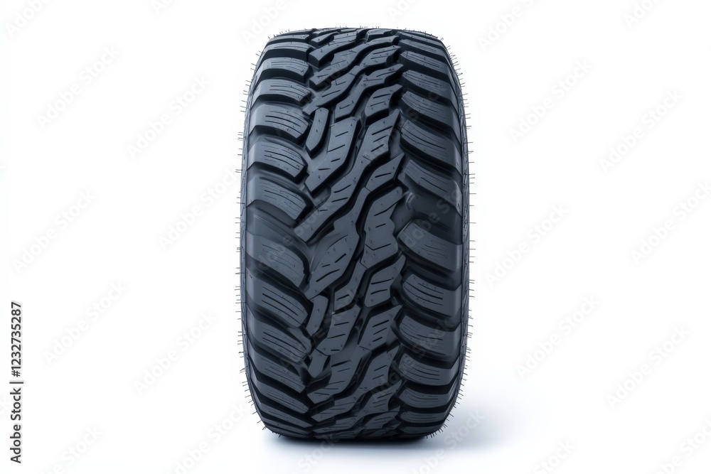 close-up of a new off-road tire on a white background close-up of a new off-road tire on a white background