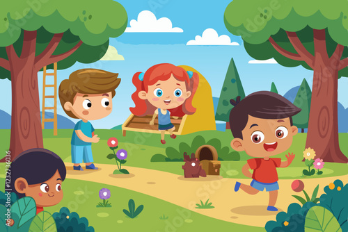 Children playing hide and seek