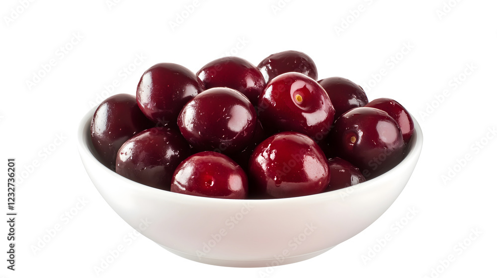 fresh red cherries in a white bowl isolated png transparent background fresh red cherries in a white bowl isolated png transparent background