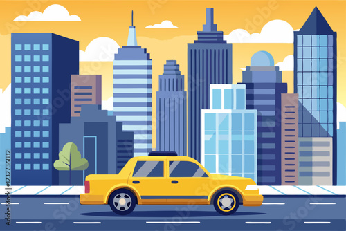 yellow taxi in the city