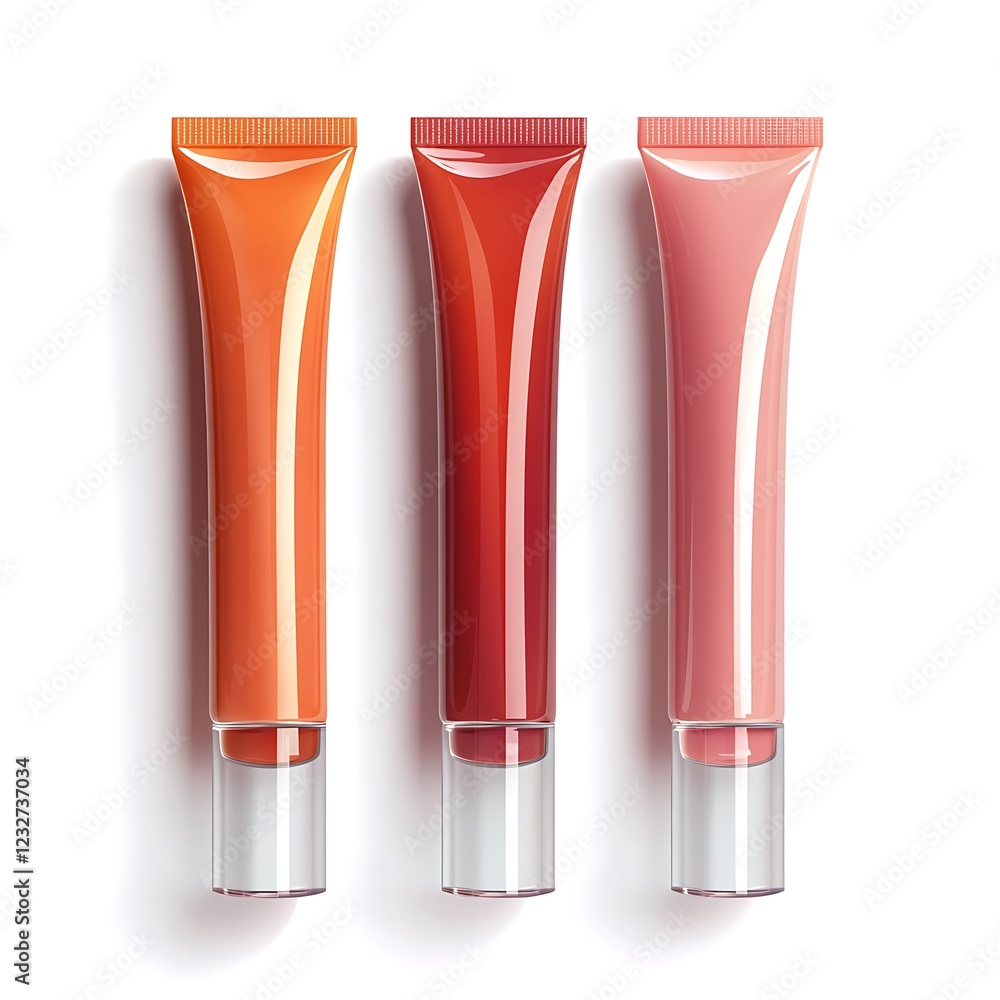 lip gloss tubes isolated on white background. lip gloss tubes isolated on white background.