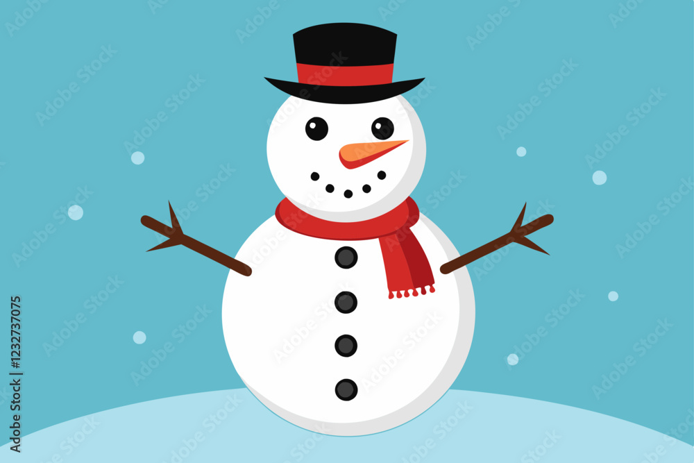 snowman in the winter vector snowman in the winter vector
