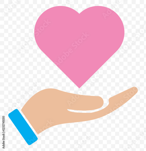 Gesture of the hands folded as heart. Hands folded in the shape of a heart, sign isolated on white background. Symbol love. Vector illustration. Eps 10.