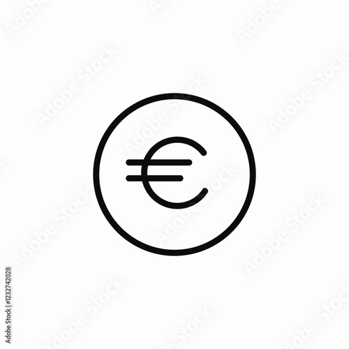 euro coin icon sign vector
