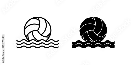 waterpolo Icon set. Symbol isolated white background. vector illustration. color editable.