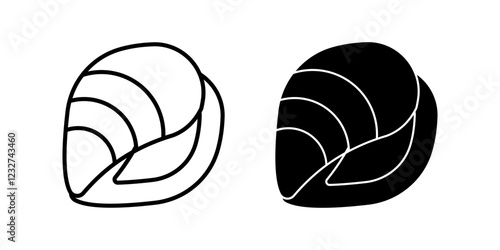 mussel Icon set. Symbol isolated white background. vector illustration. color editable.