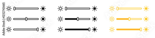 Screen brightness adjustment. Slider interface controls.