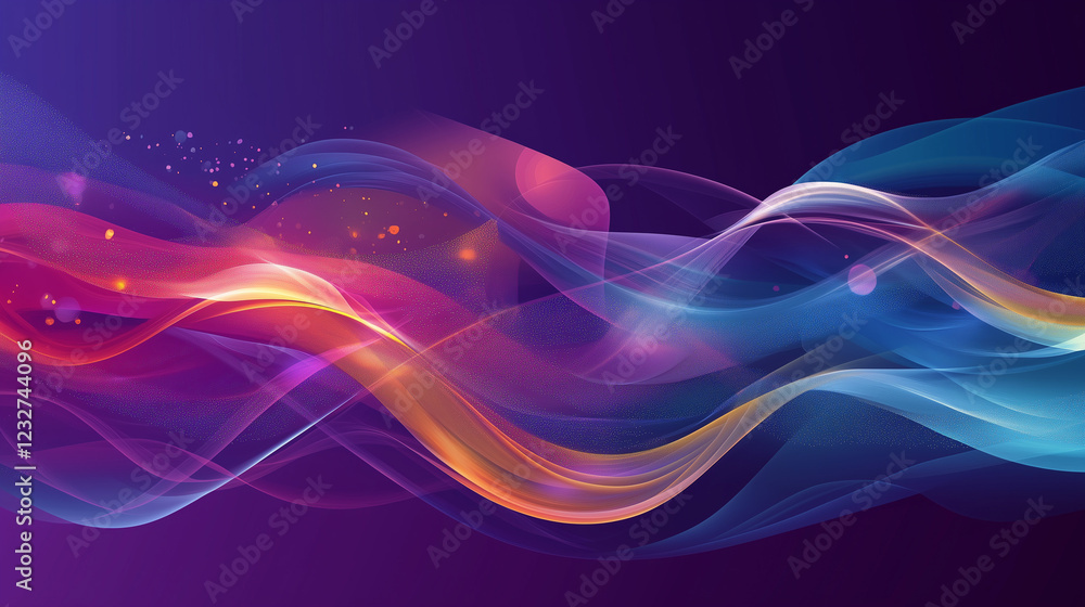 Vibrant colorful abstract wave pattern with gradient hues of blue, pink, and orange on a dark background creating dynamic flow and energy concept of creative design and digital marketing Vibrant colorful abstract wave pattern with gradient hues of blue, pink, and orange on a dark background creating dynamic flow and energy concept of creative design and digital marketing