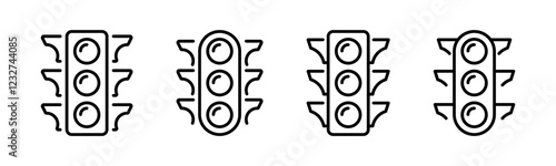 Signal lights for roads. Stop, go, and caution indicators