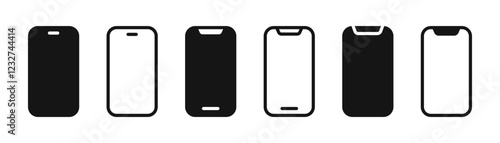 Basic phone shapes. Smartphone icons for devices