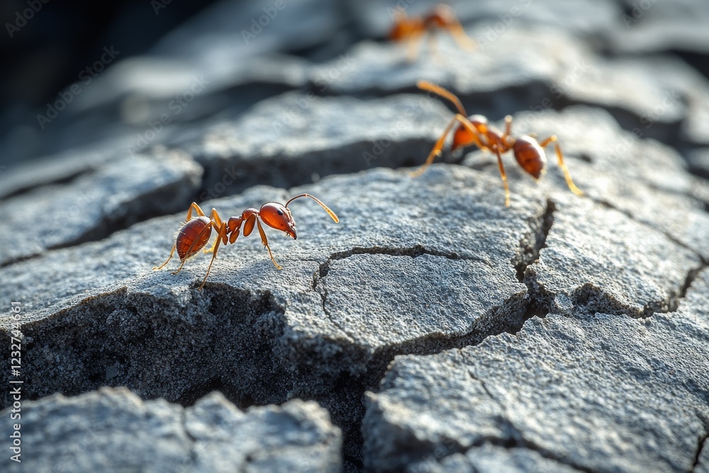 The Journey of Ants: Unwavering Persistence on a Cracked Pathway Guided by Nature's Blueprint The Journey of Ants: Unwavering Persistence on a Cracked Pathway Guided by Nature's Blueprint