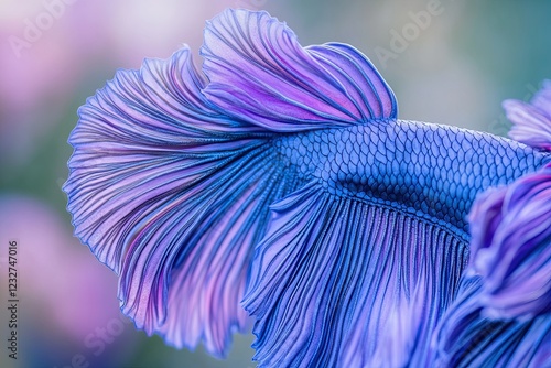 For a background image, use beautiful blue fish scales. The Super Blue Betta Siamese fighting fish boasts a white head with red highlights, long, skirt-like fins and tail, and a perfect half-moon photo