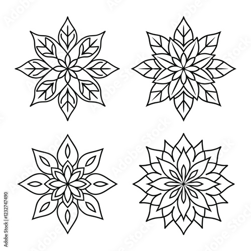 Organic Mandala Isolated Vector Illustration White Background