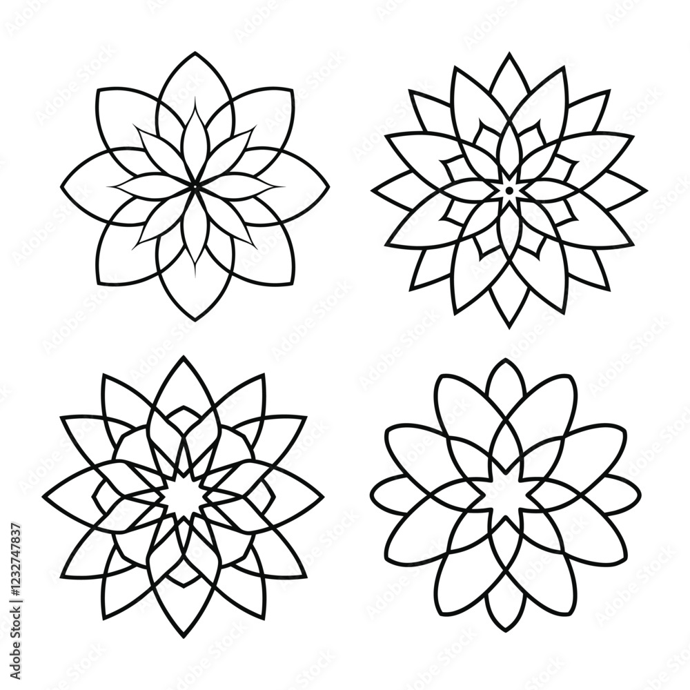 Fototapeta premium Organic Mandala Isolated Vector Illustration White Background