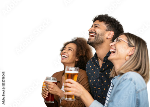 friends drinking alcohol  isolated on white background  