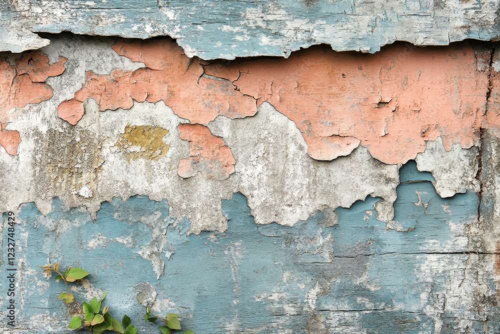 Obraz premium Old cracked plaster wall with weathered texture