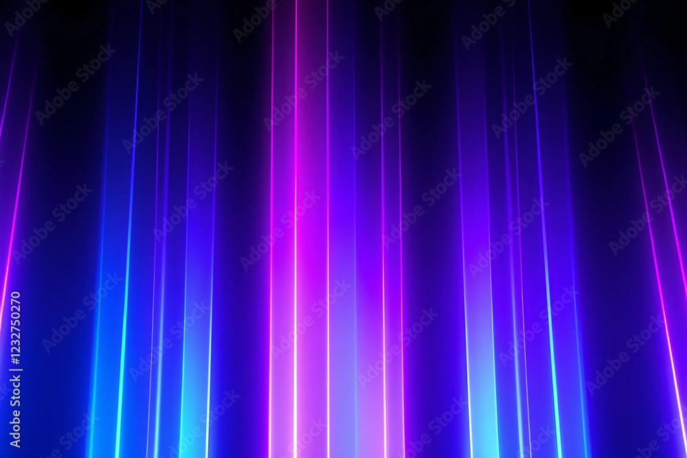 Naklejka premium Futuristic Neon Light Streaks. Vibrant Glow Background