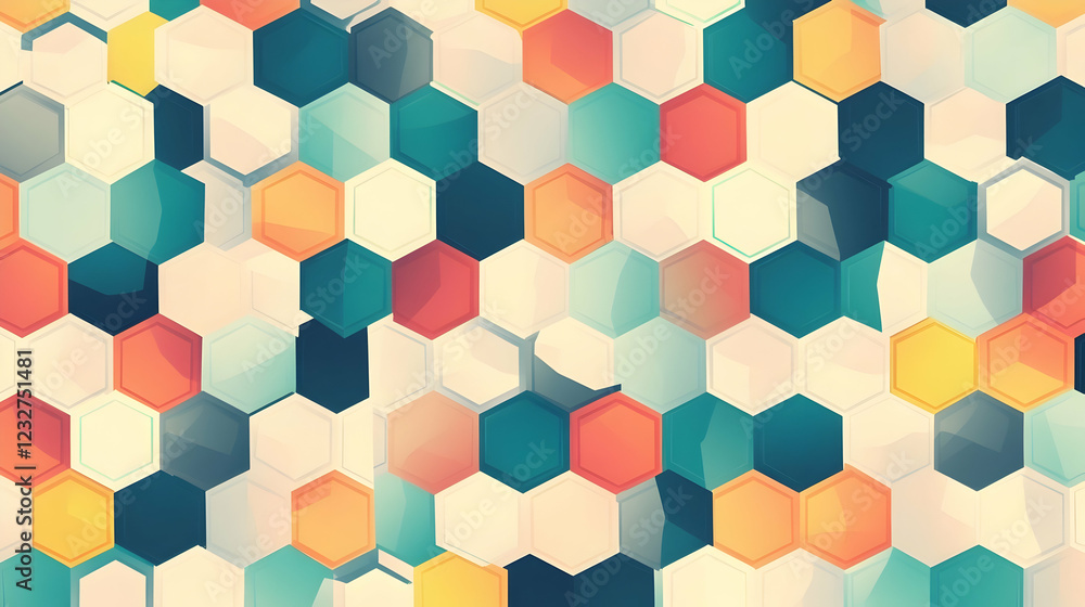 Colorful hexagonal pattern background design Colorful hexagonal pattern background design