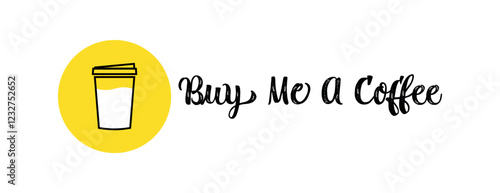 Buy Me a Coffee – Coffee Mug Cup Vector on White Background