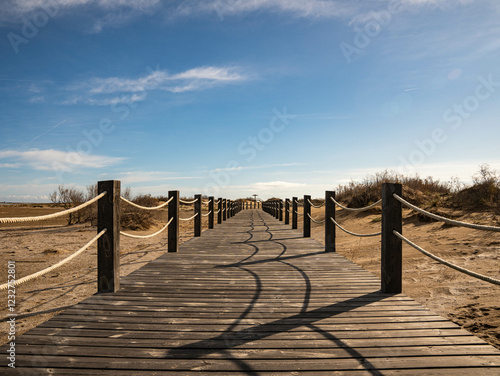 wooden bridge over the sea