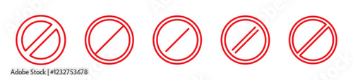 Crossed circle icons. Prohibition symbols