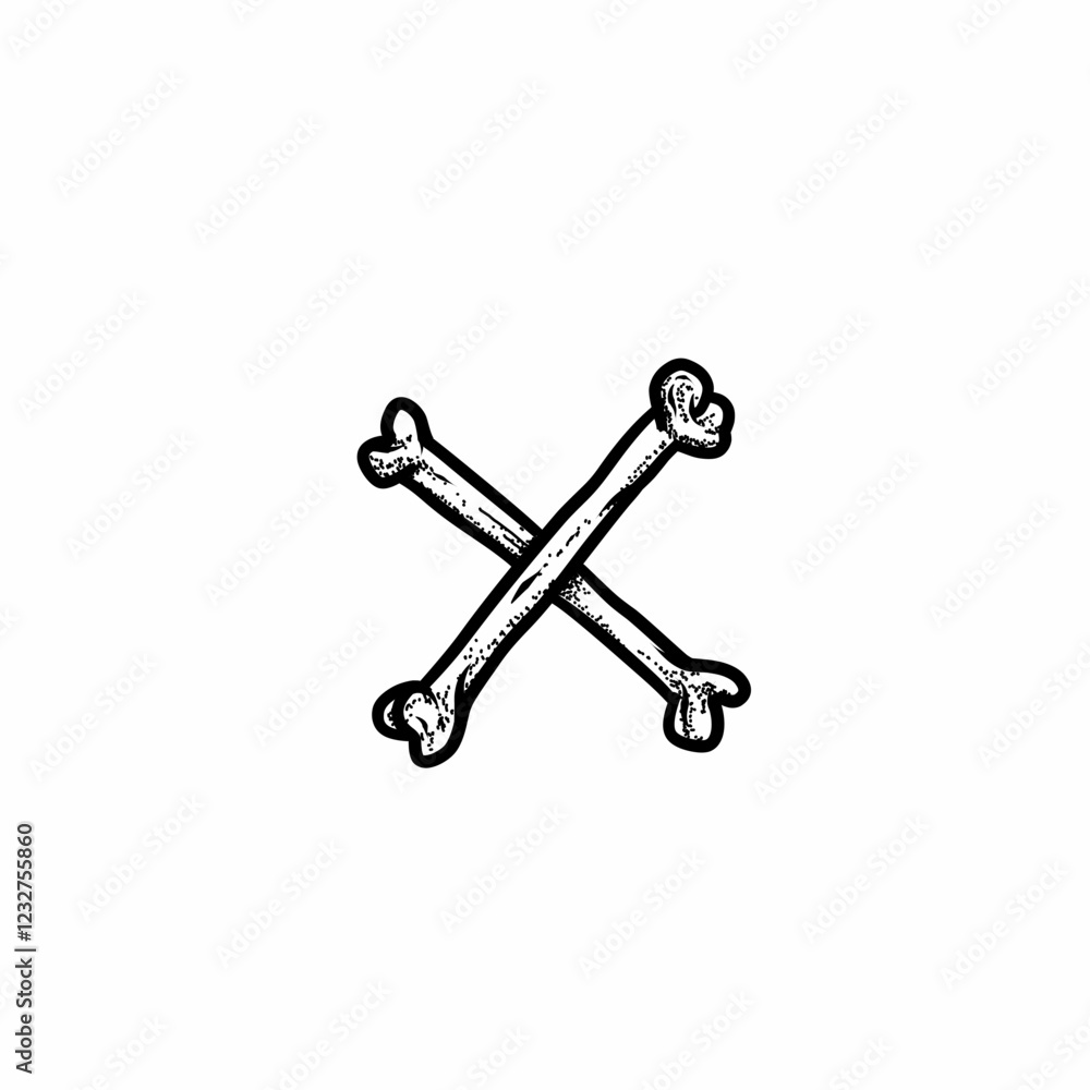 Hand-drawn crossed bones vector, great for pirate, gothic, tattoo, and Halloween designs Hand-drawn crossed bones vector, great for pirate, gothic, tattoo, and Halloween designs