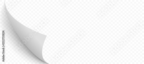 Page curl vector realistic illustration