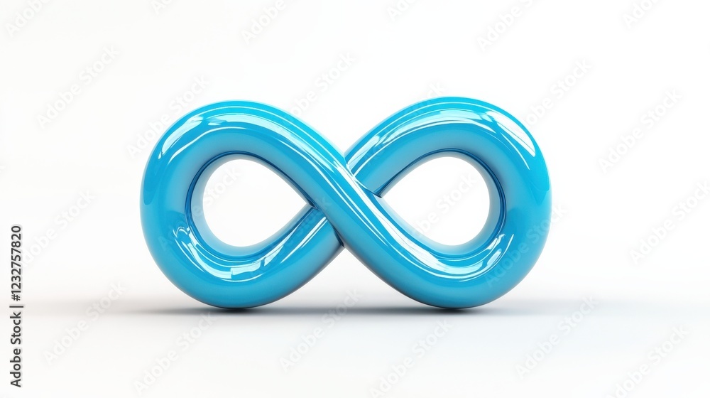 3d rendering of an infinity symbol on a white background