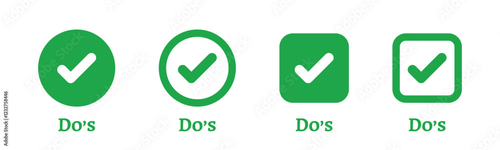 Checkmark do's in green checkbox vector set.
Green boxes with checkmarks. Checkmark do's in green checkbox vector set.
Green boxes with checkmarks.