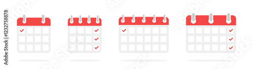 Calendar date planning icon set. 
Organizers for scheduling.