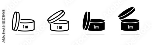 Period after opening canning symbol set. 
PAO vector icons.