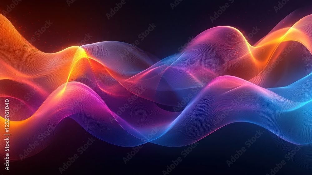 Abstract vibrant wavy light streaks. Abstract vibrant wavy light streaks.