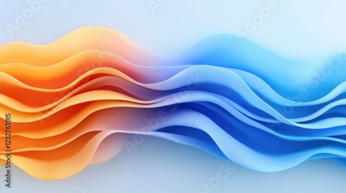 abstract flowing orange and blue gradient wave background