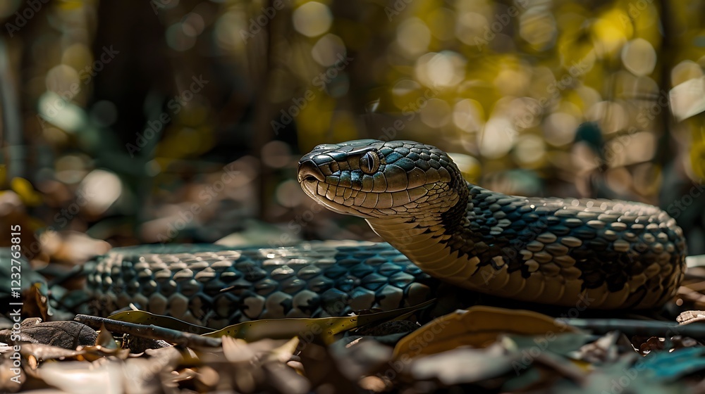 Closeup of a Snake's Head in the Forest Closeup of a Snake's Head in the Forest