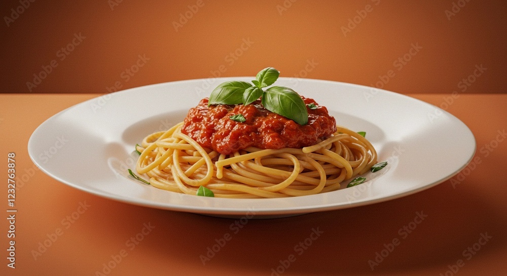 spaghetti with tomato sauce and basil spaghetti with tomato sauce and basil